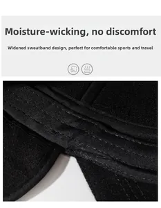 Detailed close-up of the wide moisture-wicking sweatband inside a warm winter cap