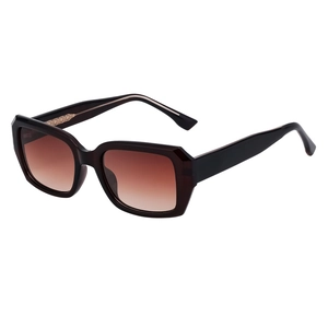 Mens classic black square sunglasses with brown gradient lenses for outdoor driving