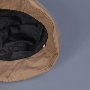 Japanese washed cotton sun hat in khaki with breathable design and detailed stitching
