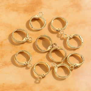 Polished 18K gold plated stainless steel French hook earrings for DIY jewelry making