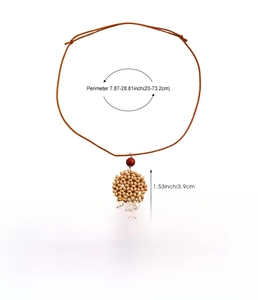 Detailed size specifications for the braided necklace with dimensions and weight data