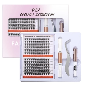 DIY Eyelash Extension Kit Cluster Lashes Individual Lash Extensions With Bond And Seal Remover Tweezers Professional