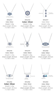 Detailed size and weight chart for S925 sterling silver paperclip pendant necklaces