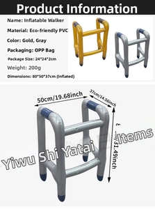 Detailed view of the inflatable PVC walker showing dimensions and product parameters