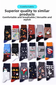 Set di 18 paia di calze natalizie con motivi festivi di Babbo Natale e renne natalizie