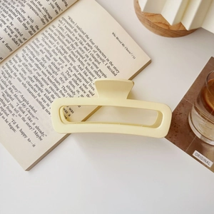 Elegante pinza per capelli color crema opaco di grandi dimensioni per acconciature chignon
