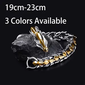 Retro Dragon Head Bracelet Zinc Alloy Scale Keel Pattern Punk Hip Hop Men Jewelry Accessory Vintage