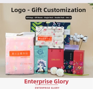 Coffret cadeau serviette bébé en fibre de bambou avec boîtes et sacs à fleurs
