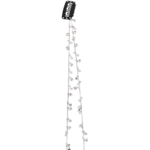 Chaîne à cheveux avec étoiles et clochettes argentées pour coiffures tressées de femme