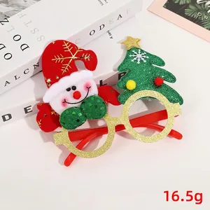 Creative Christmas party glasses with snowman and glitter tree motifs for adults and kids