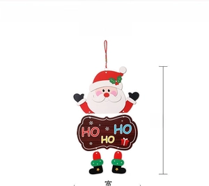 Detailed size display of a hanging Santa Claus Christmas decoration with measurements