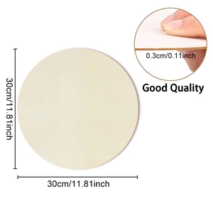 30cm round wooden blank sign for DIY crafts and engraving with 0.3cm thickness