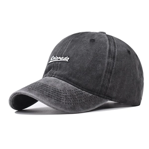 Colorado Embroidery Washed Cotton Baseball Cap Retro Distressed Adjustable Outdoor Sun Hat For Men Women