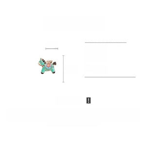 Enamel horse brooch with dimensions 3cm x 3.5cm and detailed alloy material specifications