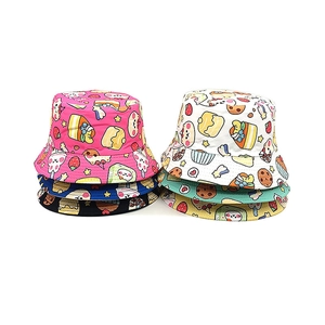 Cappello Da Pescatore Bambini Traspirante Protezione Solare Stampa Torta Cartone Animato Berretto Spiaggia Estate Ragazzi Ragazze