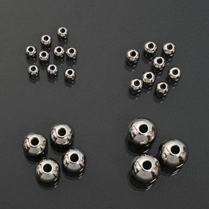 Polished stainless steel beads in various sizes for DIY jewelry making accessories