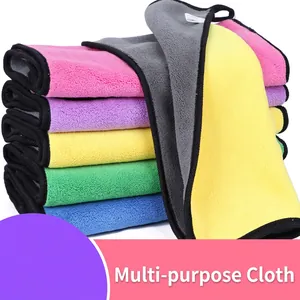Microfiber Cleaning Cloths Dual Sided Highly Absorbent Lint Free Thickened Kitchen Dishcloths Household Towels Hanging Loop