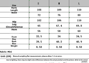 Size guide table for women's soft hoodie and wide-leg trousers set with measurements in cm