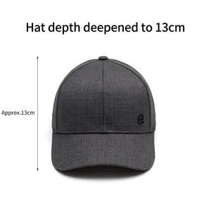 Dark grey baseball cap for men with 13cm depth design and round letter G side logo