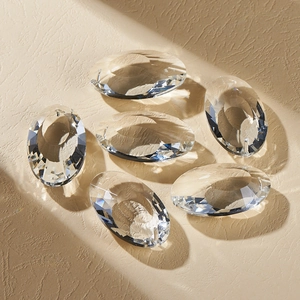 Clear faceted oval crystal pendants for DIY jewelry and suncatcher decorations