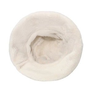 Chapeau bob d'hiver en peluche blanc crème avec un design réversible et chaud
