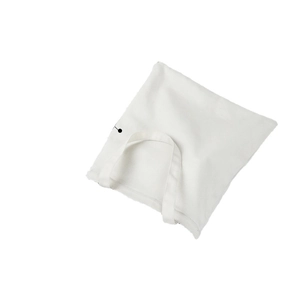 Minimalist white canvas tote bag for teachers with durable shoulder straps and snap button