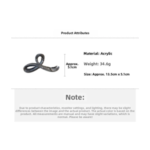 Gray marble acrylic hair claw clip detail with dimensions 13.5cm long and 34.6g weight