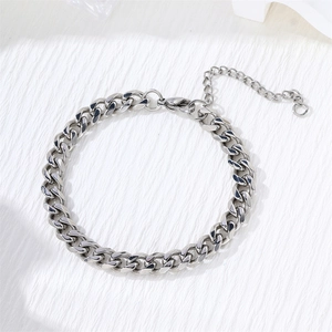 Stainless Steel Cuban Link Bracelet For Men Women Hip Hop Thick Chain Gold Silver Plated Fashion Jewelry Accessory