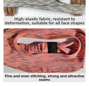 Detail showing elastic VR eye mask fabric texture and reinforced durable black seams