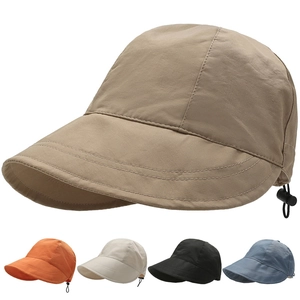 Wide Brim Bucket Hat Quick Dry Polyester Sun Protection Outdoor Leisure Summer Fisherman Cap Adjustable For Men Women