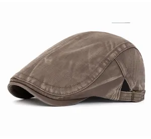 Detail view of the vintage cotton ivy cap with adjustable metal buckle on the back