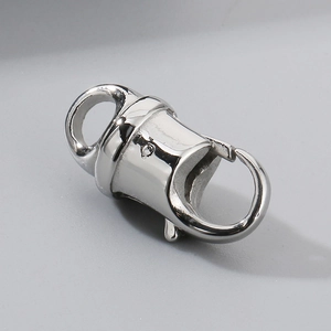 Fermoir mousqueton en acier titane argenté poli pour bijoux, colliers et bagages
