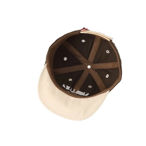Two-tone cotton baby baseball cap with adjustable metal buckle and 1983 embroidery