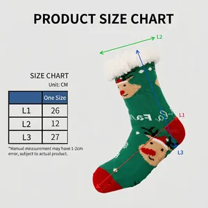 Tableau des tailles pour chaussettes de Noël femme douillettes avec motif renne rouge