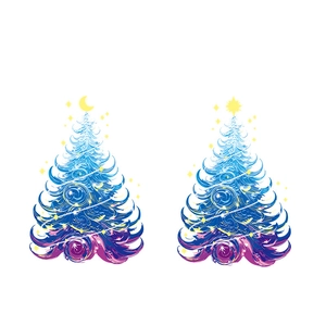 Adesivi natalizi artistici a spirale blu e viola con decorazioni di stelle e lune