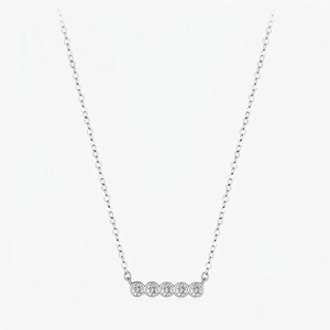 Collana In Moissanite Argento Sterling 925 Pietra Rotonda Colore D VVS1 Minimalista Barra Gioielli Per Donna
