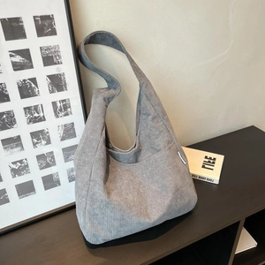 Cord Einkaufstasche Große Kapazität Hobo Schultertasche Einfarbig Lässig Pendeln Handtasche Für Damen Studenten