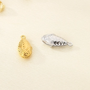 Pendentifs en forme de coquillage en acier inoxydable doré et argenté pour bijoux DIY