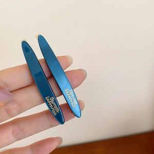 Set de pinzas para el pelo azul pavo real brillante con sello Barrette La France oro