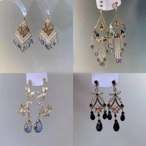 Butterfly Water Drop Tassel Earrings With Zircon And 925 Sterling Silver Earring Post Vintage Luxury Style For Women