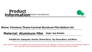 Detailed product information guide for Christmas foil balloons party decoration set