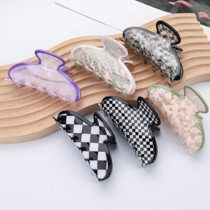 Lot de 6 pinces à cheveux de 9cm en acétate avec motifs et couleurs variés tendance