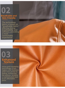 Breathable high-tech fabric cushion cover with golden stamped texture for sofas