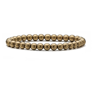 Bracelet pour hommes en perles dorées polies au design vintage minimaliste élégant