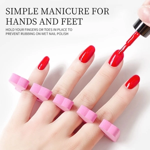 Pink heart-shaped EVA foam toe separators for pedicure and nail polish application
