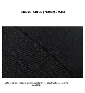 Close-up of the neat stitching and durable fabric texture of this black baseball cap