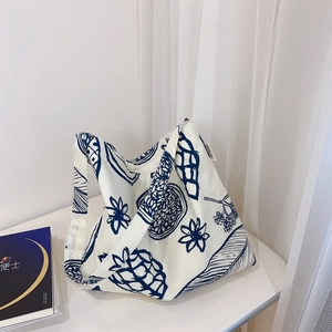 Sac Bandoulière En Toile Peint À La Main Sac Fourre-Tout En Coton Littéraire Esthétique Grande Capacité Décontracté Pour Femmes