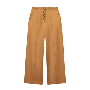 High Waist Wide Leg Satin Trousers For Women Solid Color Multi Button Front Straight Casual Elegant Office Wear Pants
