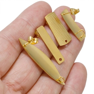 Irregular gold stainless steel earring charms and geometric pendants on hand for size