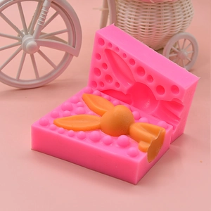Niedliche 3D Kaninchen Silikonform für Fondant Kuchen, Seifen und Kerzenherstellung